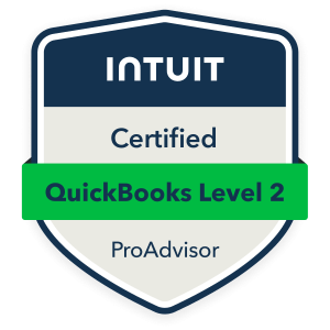 Intuit Certified QuickBooks ProAdvisor Level 2 badge